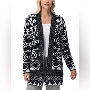 Frye Southwestern Print Open-Front Cardigan
